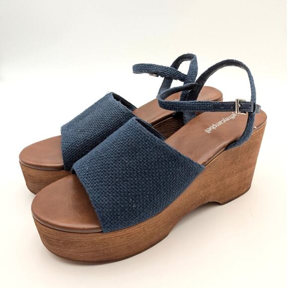 Jeffrey Campbell On Deck Platform Sandal Women's Navy Blue Size US11 EU42 - Picture 1 of 9